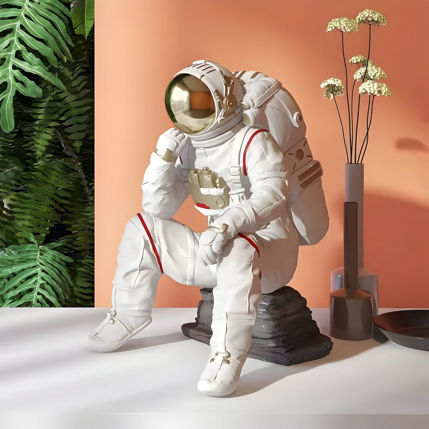 Small Nova White Astronaut Thinker Figure - 43cm