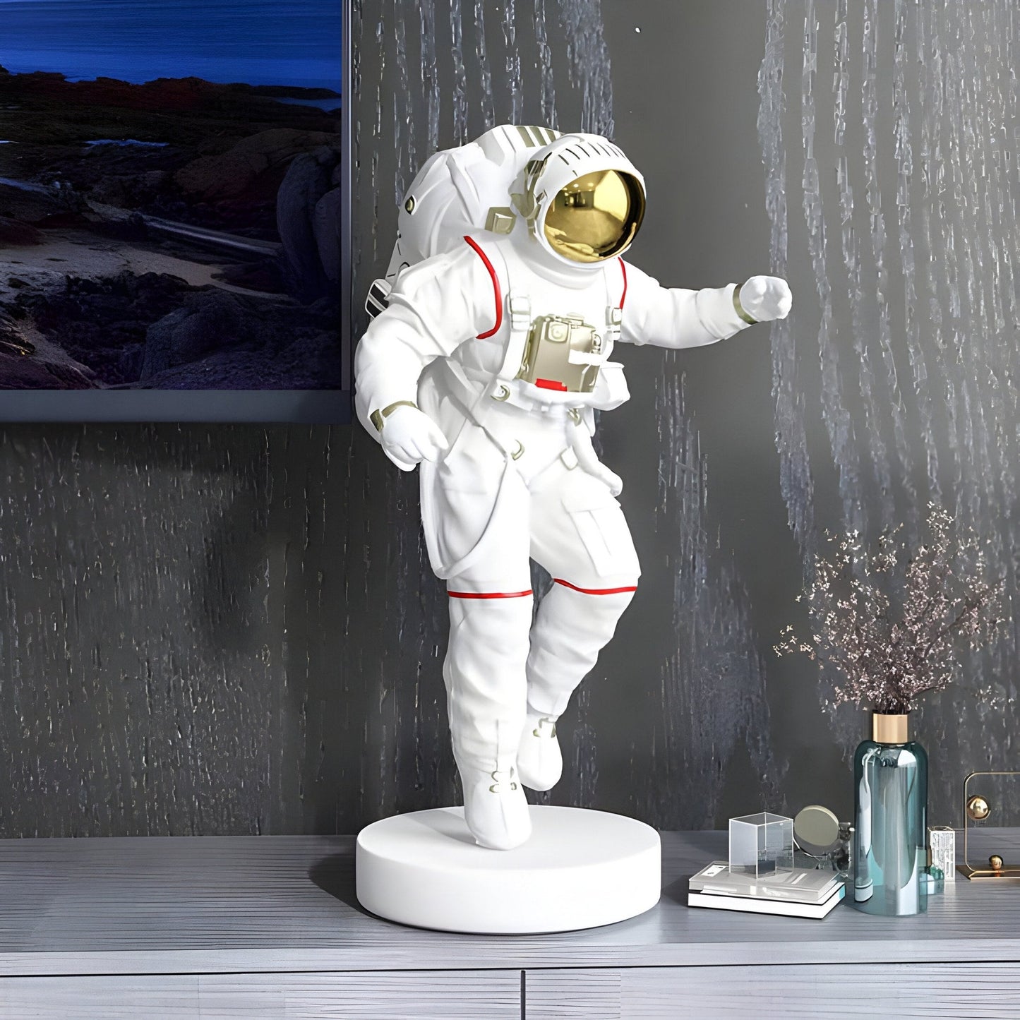 Small White Space Astronaut Explorer Sculpture - 63cm