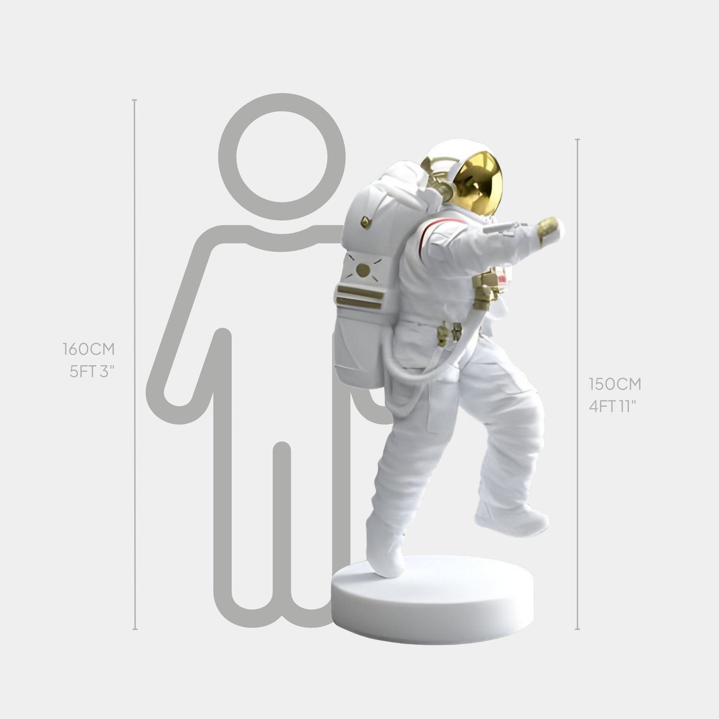 Large White Space Astronaut Strider Sculpture - 150cm